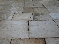 ANTIQUE RECLAIMED EXQUISITE SURFACES ANCIENNE IN LIMESTONE OF BOURGOGNE FLOORS FLOORING FLOOR PAVEMENT PLANCHER PAVE TILE FLAGSTONES THICKNESS 3 CM. AGE 1700 ORIGINATE THEM,GREAT STOCKS IN WAREHOUSE FOR EXPORT(USA)STOCKS FOR SALE).