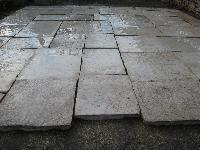 RECLAIMED ANTIQUE DALLE DE BOURGOGNE ANCIENT FLOOR FLOORS FLOORING OF RECOVERY LIMESTONE FLAGSTONES CUT TO 3 CM.THICKNESS IN WAREHOUSE AVAILABLE GREAT STOCKS,(STOCK FOR SALE).